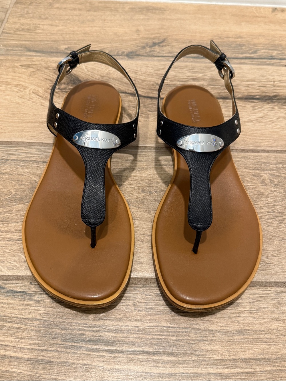 Michael Kors Plate Thong Sandals